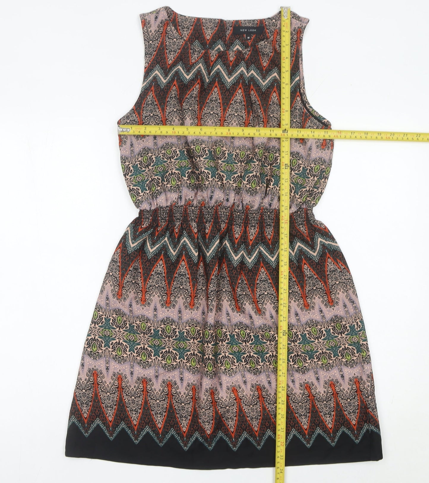 New Look Women’s Multicoloured Geometric Shift Dress Size 10