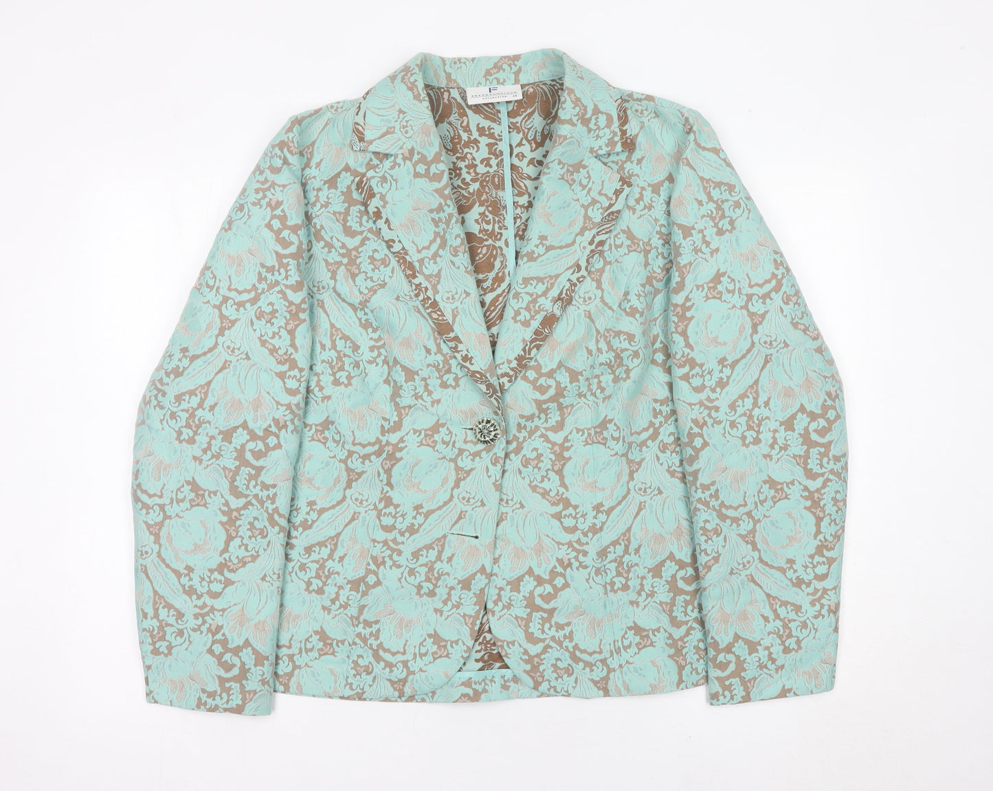 Frankenwalder Women’s Green Floral Jacquard Blazer Size 16