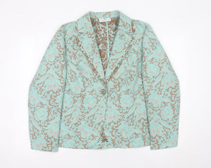 Frankenwalder Women’s Green Floral Jacquard Blazer Size 16