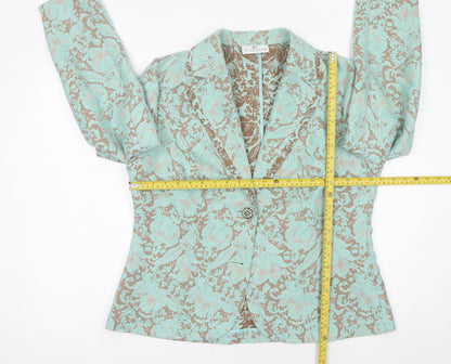 Frankenwalder Women’s Green Floral Jacquard Blazer Size 16