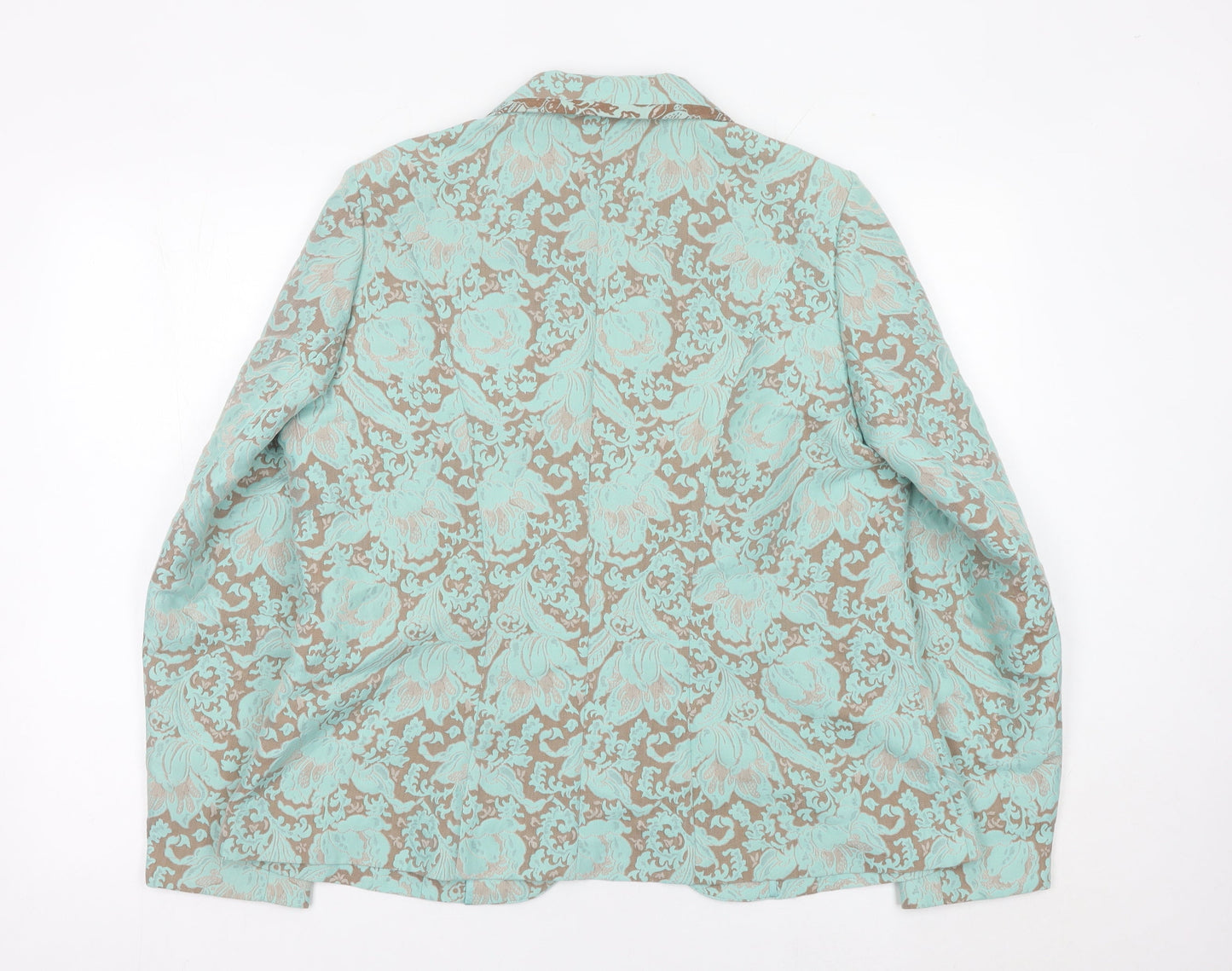 Frankenwalder Women’s Green Floral Jacquard Blazer Size 16