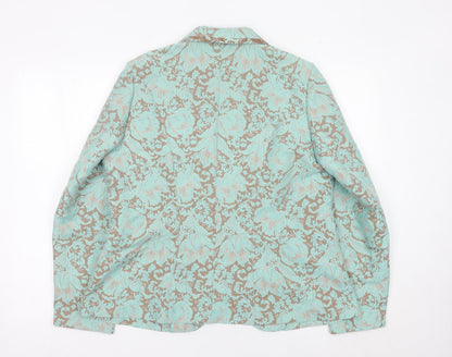 Frankenwalder Women’s Green Floral Jacquard Blazer Size 16