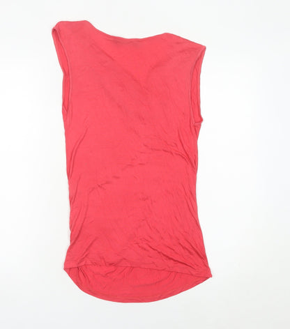 Mint Velvet Women’s Red Wrap Blouse Size 12 Sleeveless Viscose