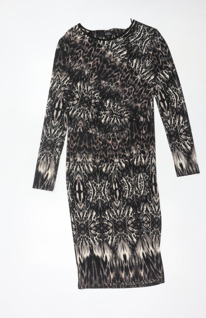 Debenhams Women’s Multicoloured Animal Print Bodycon Dress Size 12