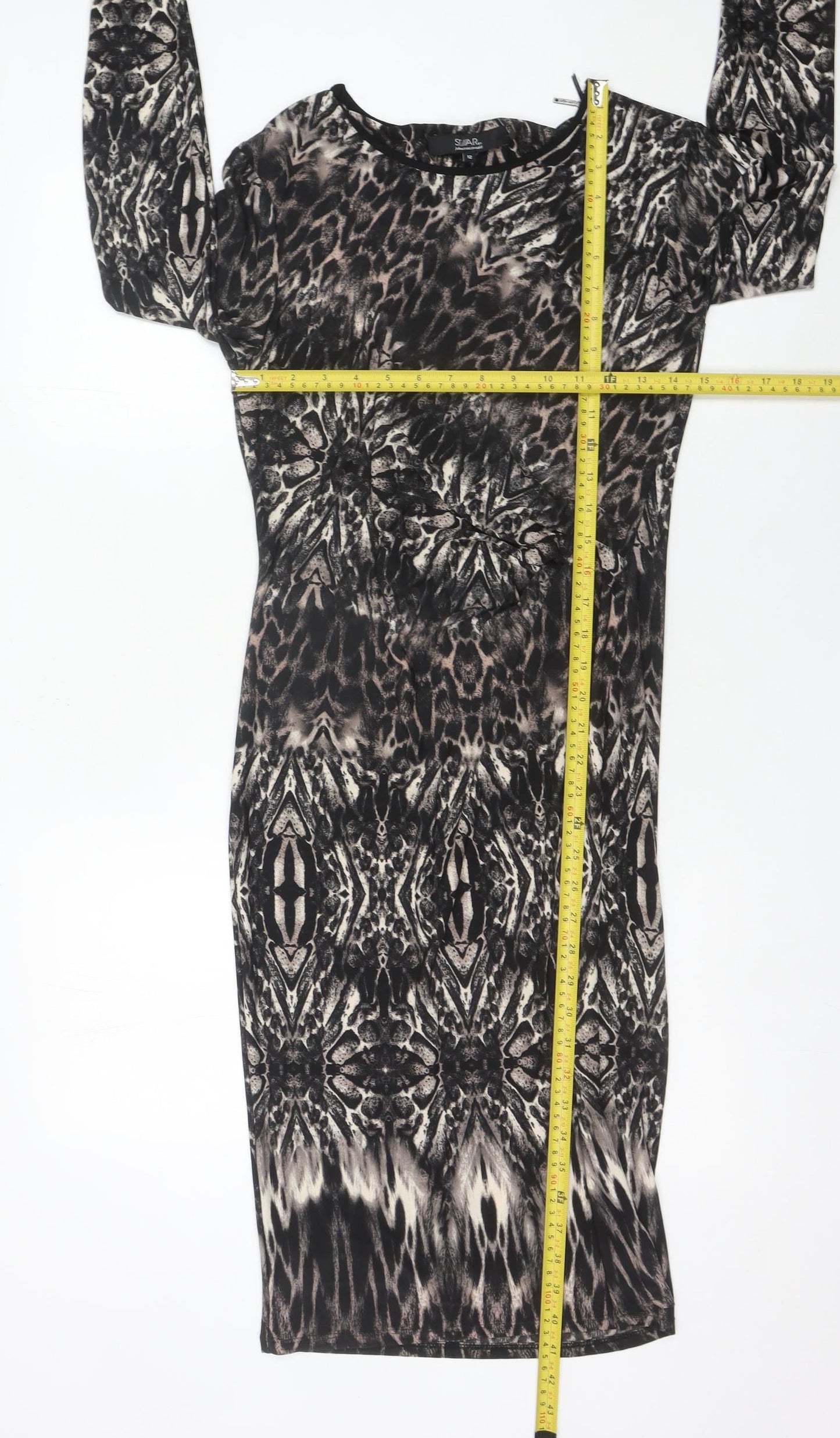 Debenhams Women’s Multicoloured Animal Print Bodycon Dress Size 12