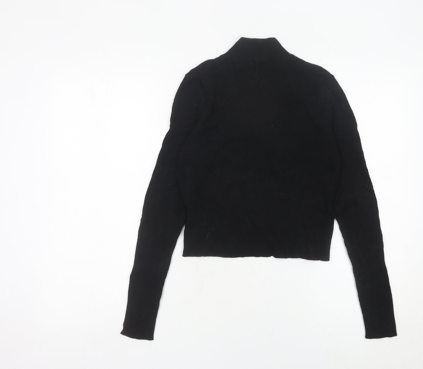 Womens UK Size M H&M Black Cropped T-Shirt