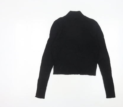 Womens UK Size M H&M Black Cropped T-Shirt