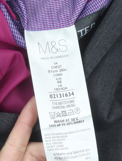 Mens UK Size 36 Marks and Spencer Regular Grey Suit Jacket