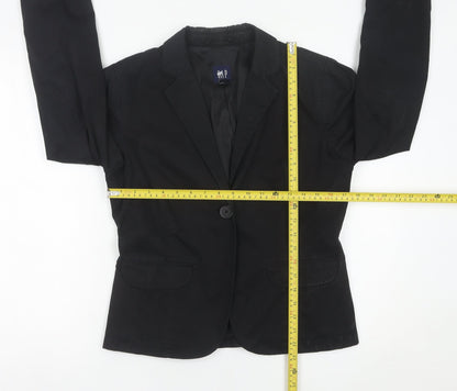 GAP Women’s Black Suit Jacket UK 14 Regular Fit One Button Blazer