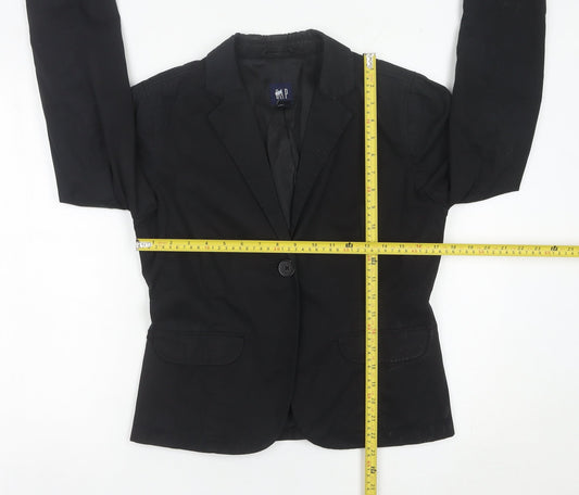 GAP Women’s Black Suit Jacket UK 14 Regular Fit One Button Blazer