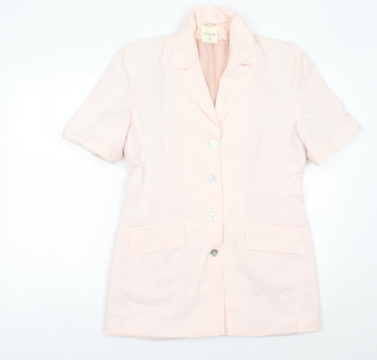 Etam Women’s Pink Size 12 Short Sleeve Suit Jacket Blazer Workwear