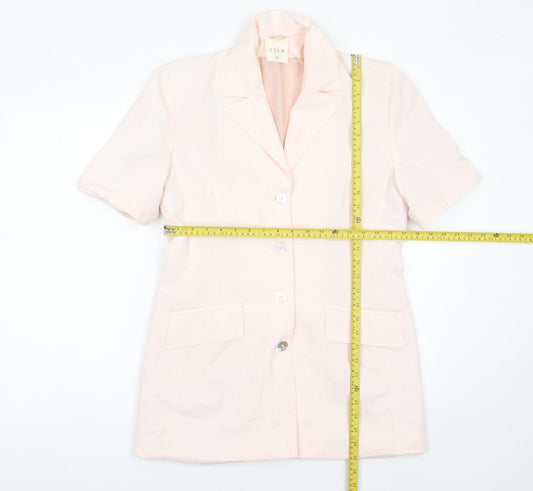 Etam Women’s Pink Size 12 Short Sleeve Suit Jacket Blazer Workwear