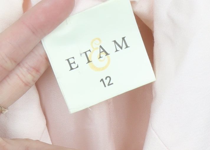 Etam Women’s Pink Size 12 Short Sleeve Suit Jacket Blazer Workwear