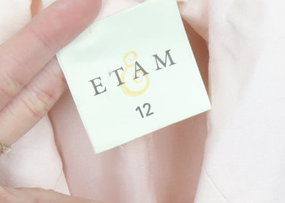 Etam Women’s Pink Size 12 Short Sleeve Suit Jacket Blazer Workwear