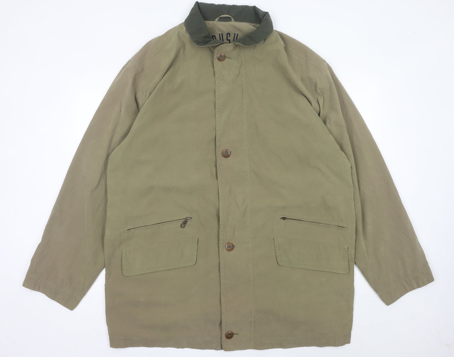 Mens UK Size 44 Bush Green Overcoat