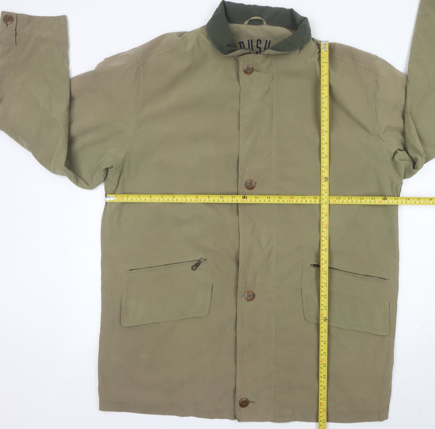 Mens UK Size 44 Bush Green Overcoat