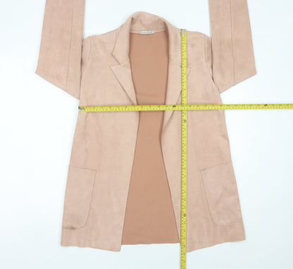 Zara Women Beige XS Blazer Mid-Length Single-Breasted