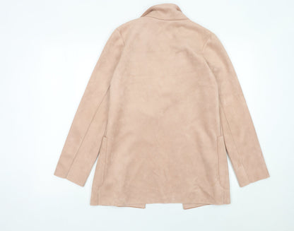 Zara Women Beige XS Blazer Mid-Length Single-Breasted