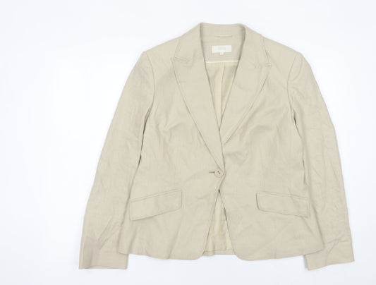 Marks and Spencer Women’s Beige Linen Blend Blazer UK 16