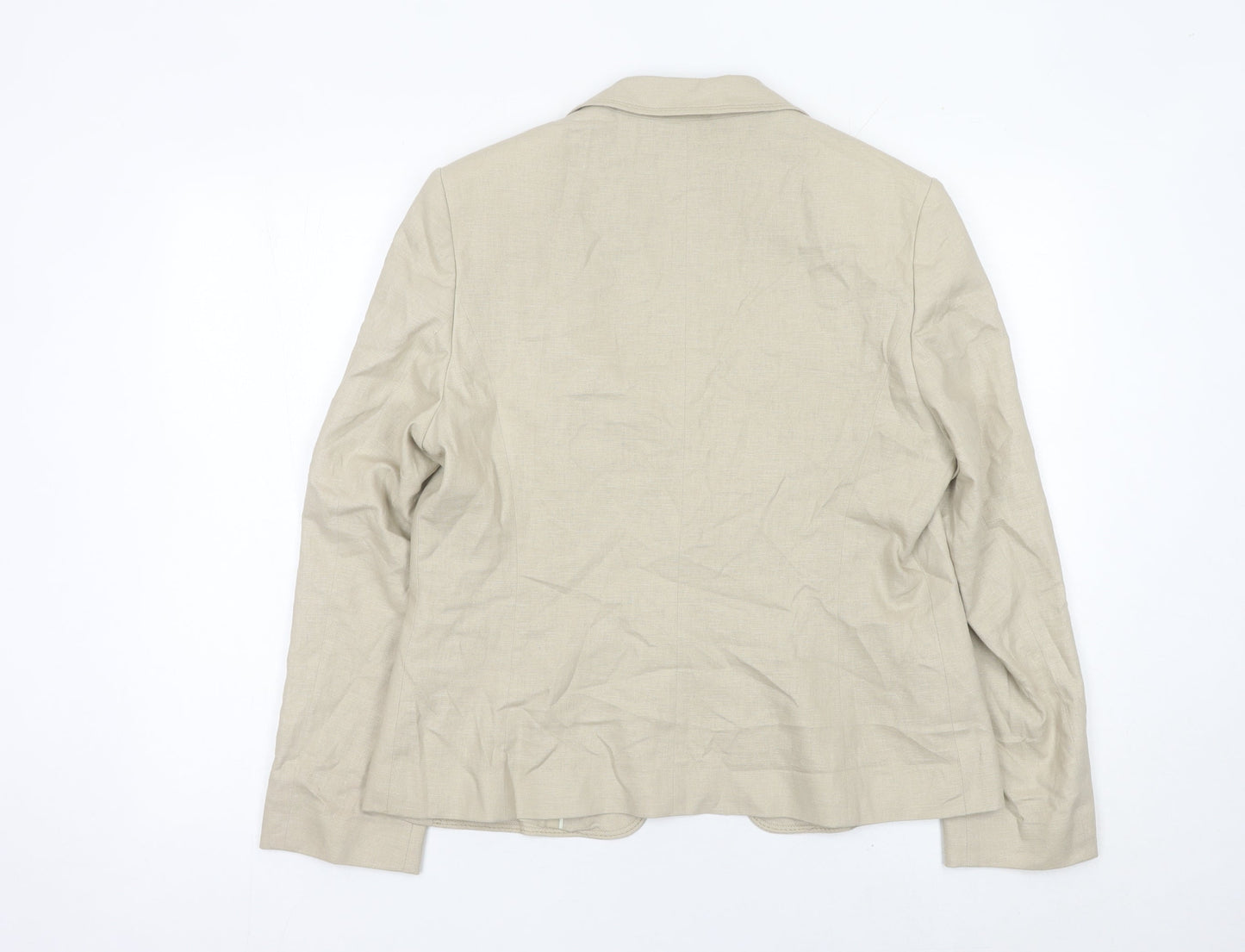 Marks and Spencer Women’s Beige Linen Blend Blazer UK 16