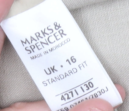 Marks and Spencer Women’s Beige Linen Blend Blazer UK 16