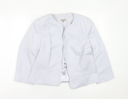 M&Co Women’s Grey Blazer Jacket Size 12 Regular Lined Workwear