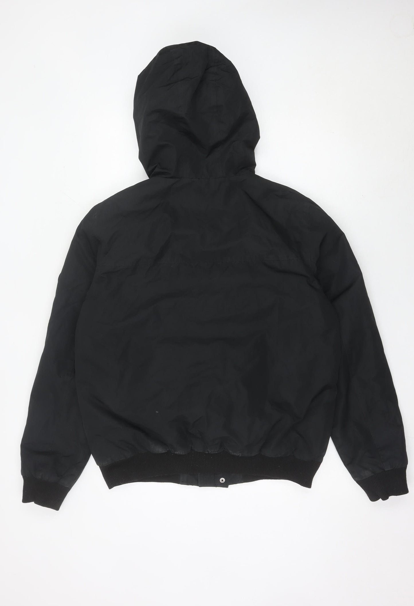 Primark Men’s Black Bomber Jacket Hooded Size M Polyester Casual