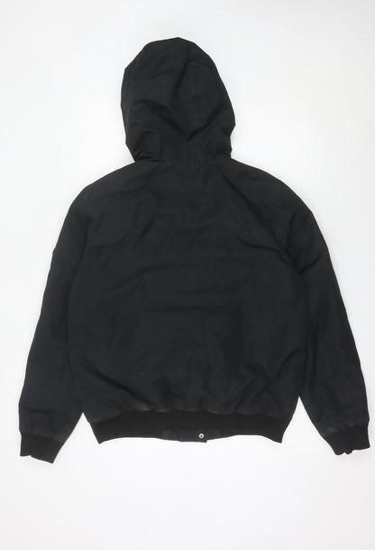 Primark Men’s Black Bomber Jacket Hooded Size M Polyester Casual