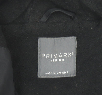 Primark Men’s Black Bomber Jacket Hooded Size M Polyester Casual