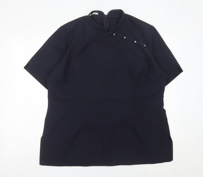 LA Beeby Womens Black Tunic Blouse UK 22 Polyester Workwear