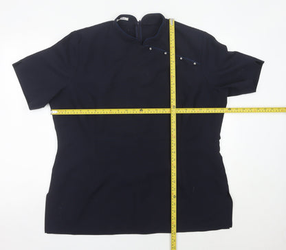 LA Beeby Womens Black Tunic Blouse UK 22 Polyester Workwear