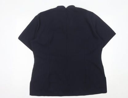 LA Beeby Womens Black Tunic Blouse UK 22 Polyester Workwear