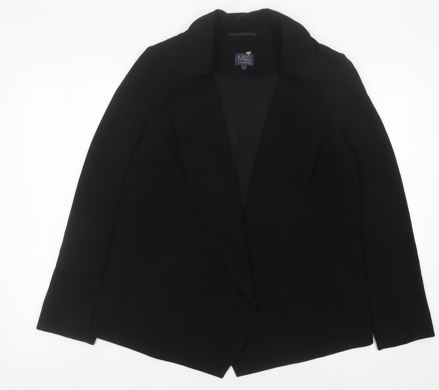 Marks and Spencer Womens Black Size 12 Regular Fit Blazer Jacket