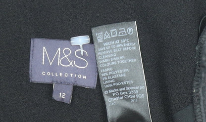 Marks and Spencer Womens Black Size 12 Regular Fit Blazer Jacket