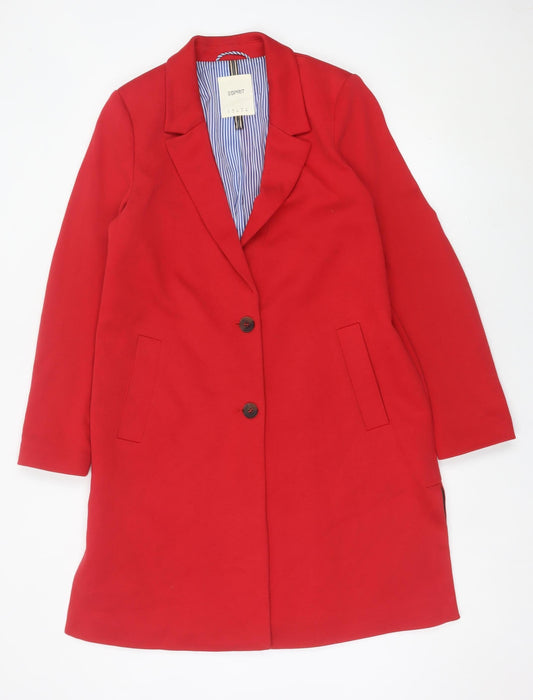 Esprit Womens Red Cotton Blend Blazer Jacket Size L
