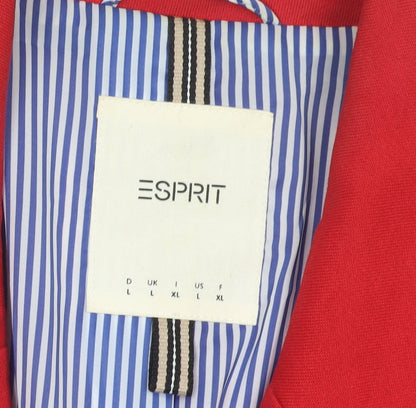 Esprit Womens Red Cotton Blend Blazer Jacket Size L