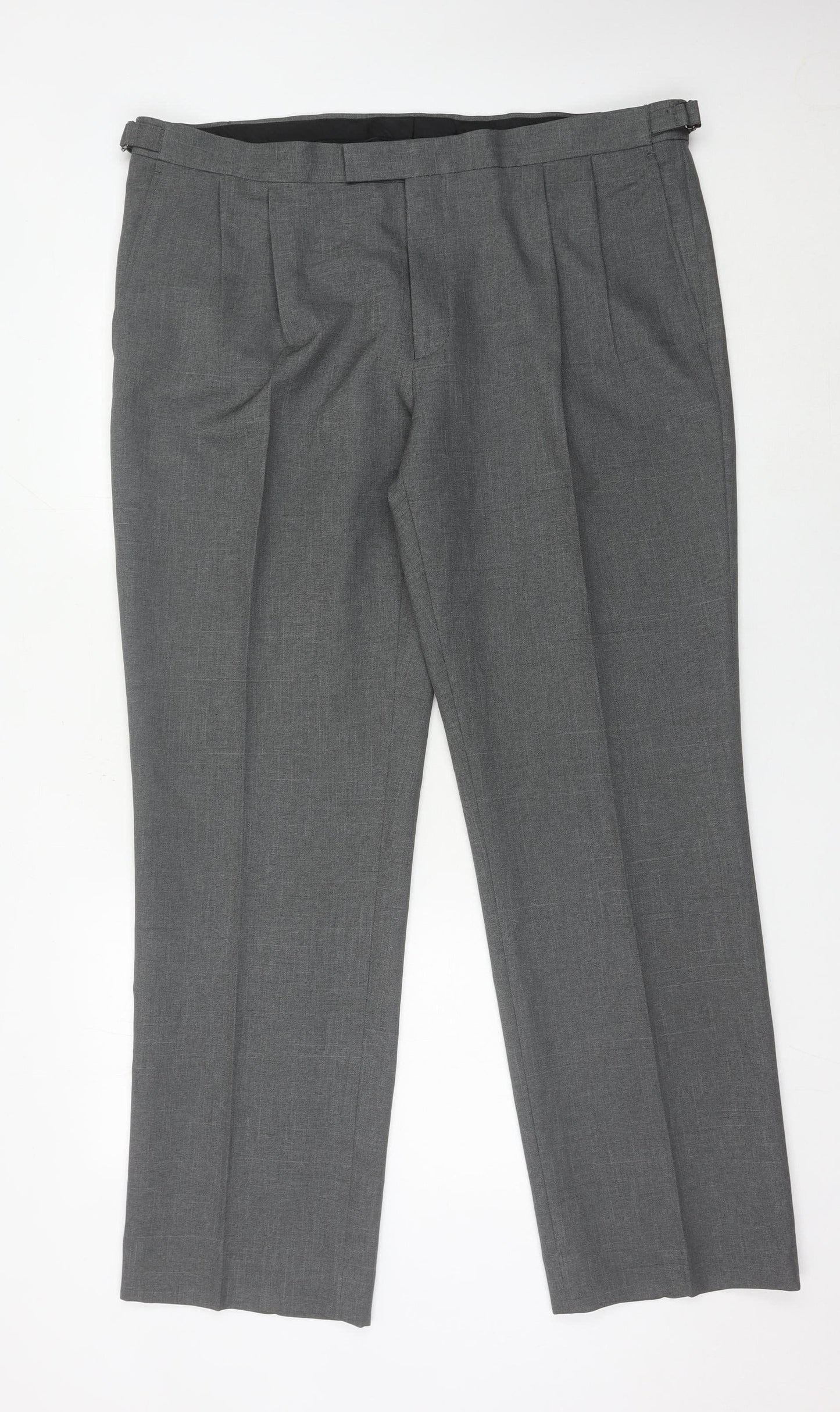 Taylor & Wright Mens Grey 40W 33L Pleated Dress Trousers