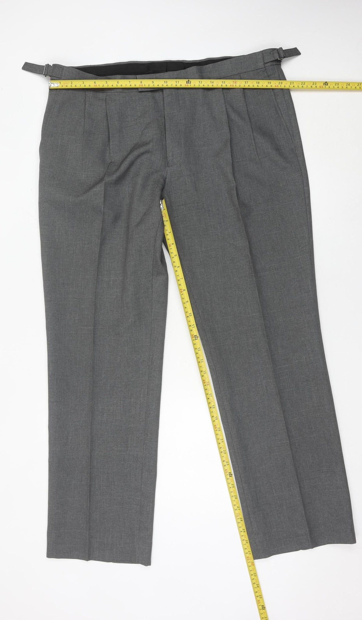 Taylor & Wright Mens Grey 40W 33L Pleated Dress Trousers