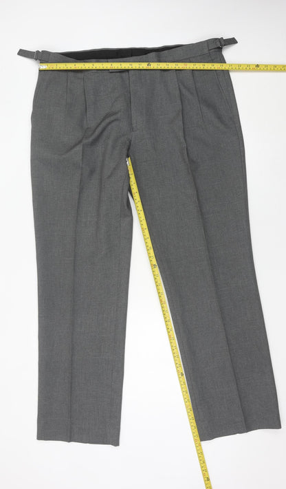Taylor & Wright Mens Grey 40W 33L Pleated Dress Trousers