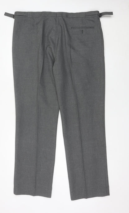 Taylor & Wright Mens Grey 40W 33L Pleated Dress Trousers