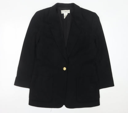 Liz Claiborne Womens Black Wool Blazer UK 10 Regular Fit