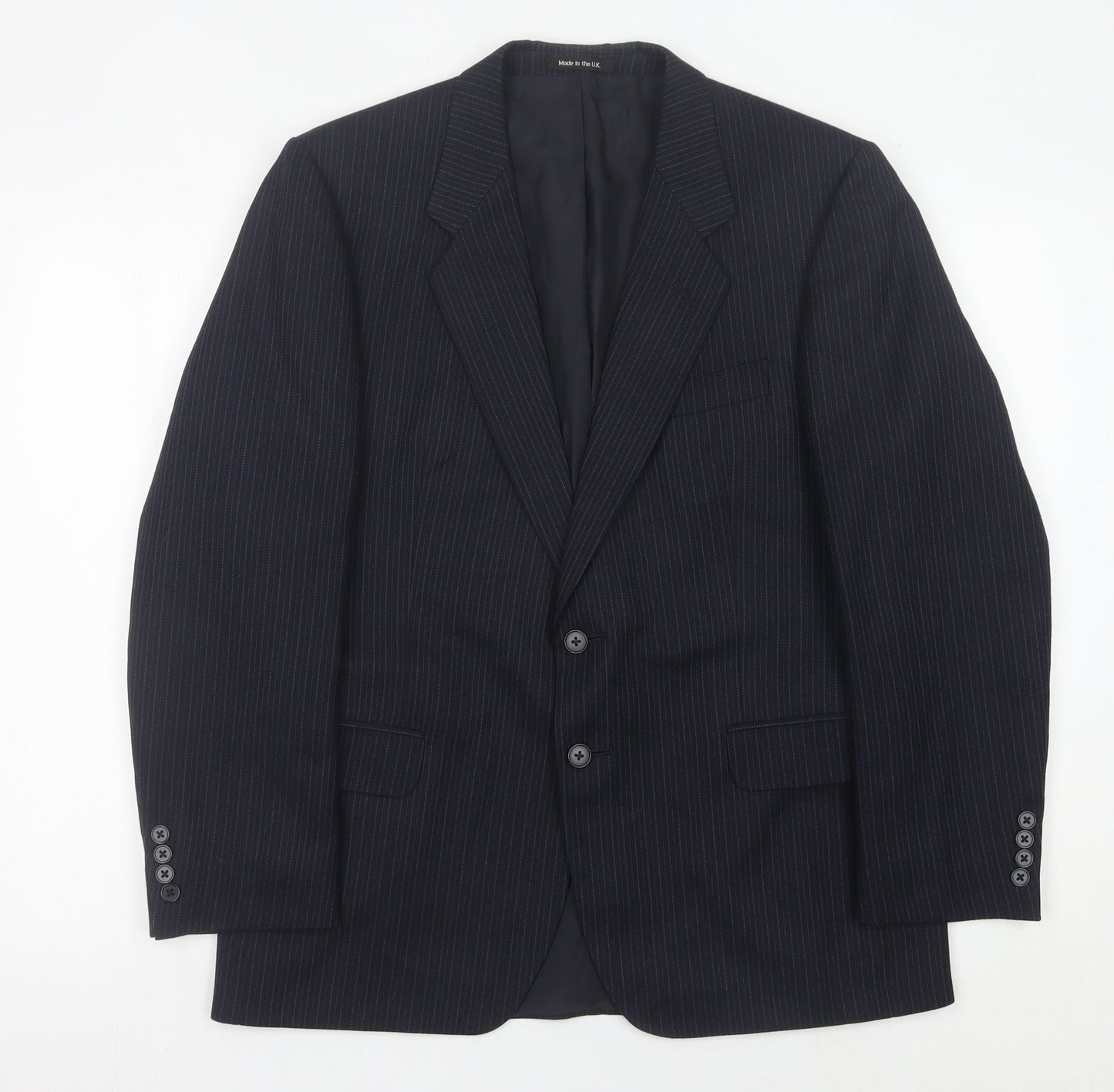 Marks and Spencer St Michael Men’s Blue Pinstripe Wool Blend Blazer 40 Short