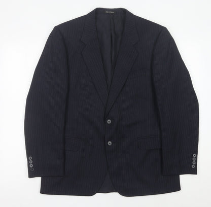 Marks and Spencer St Michael Men’s Blue Pinstripe Wool Blend Blazer 40 Short