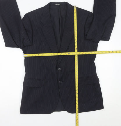 Marks and Spencer St Michael Men’s Blue Pinstripe Wool Blend Blazer 40 Short