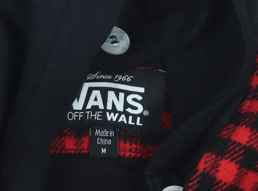 Vans Womens Red Check Hooded Jacket Size M Acrylic Wool