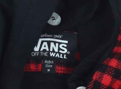 Vans Womens Red Check Hooded Jacket Size M Acrylic Wool