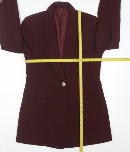 Betty Barclay Women’s Red Blazer Size 10 Shawl Lapel One Button