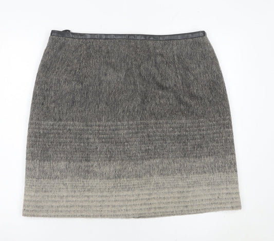 Marks and Spencer Women Grey Wool Blend Pencil Skirt UK 16