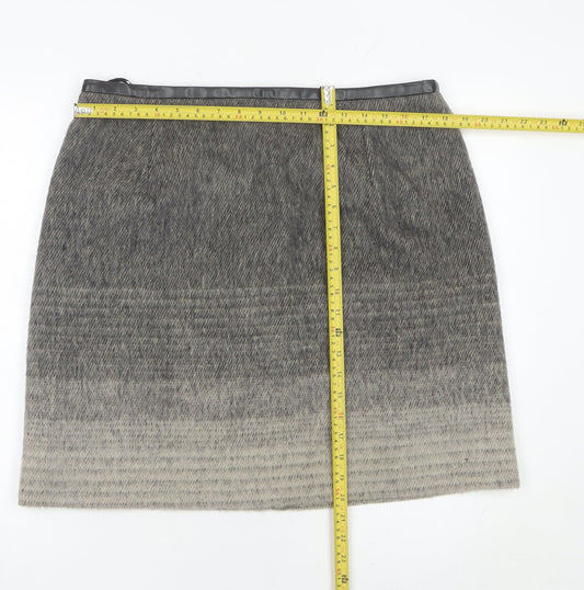Marks and Spencer Women Grey Wool Blend Pencil Skirt UK 16