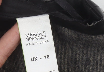 Marks and Spencer Women Grey Wool Blend Pencil Skirt UK 16